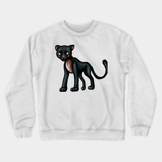 Cute Black Panther Drawing Crewneck Sweatshirt by Play Zoo